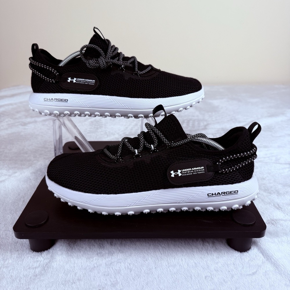 Under Armour Fat Tire Venture Shoes Men's 10 #3027562-002‎ Black White New - Picture 2 of 8
